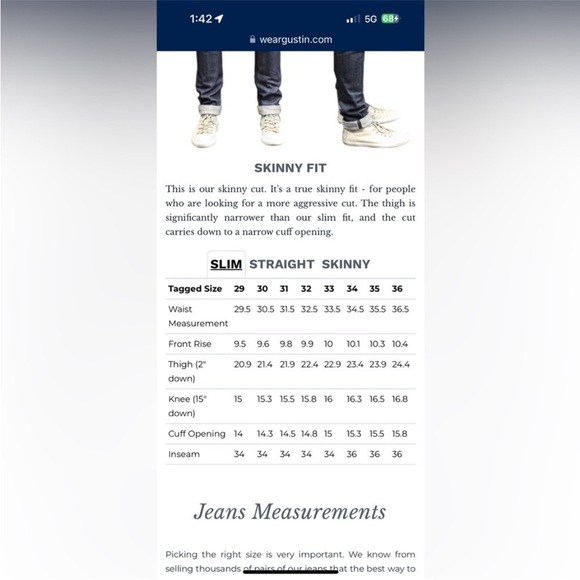 Gustin California Slim Selvedge Button Fly
Denim Jeans Straight slim fit size 33 - Picture 16 of 16